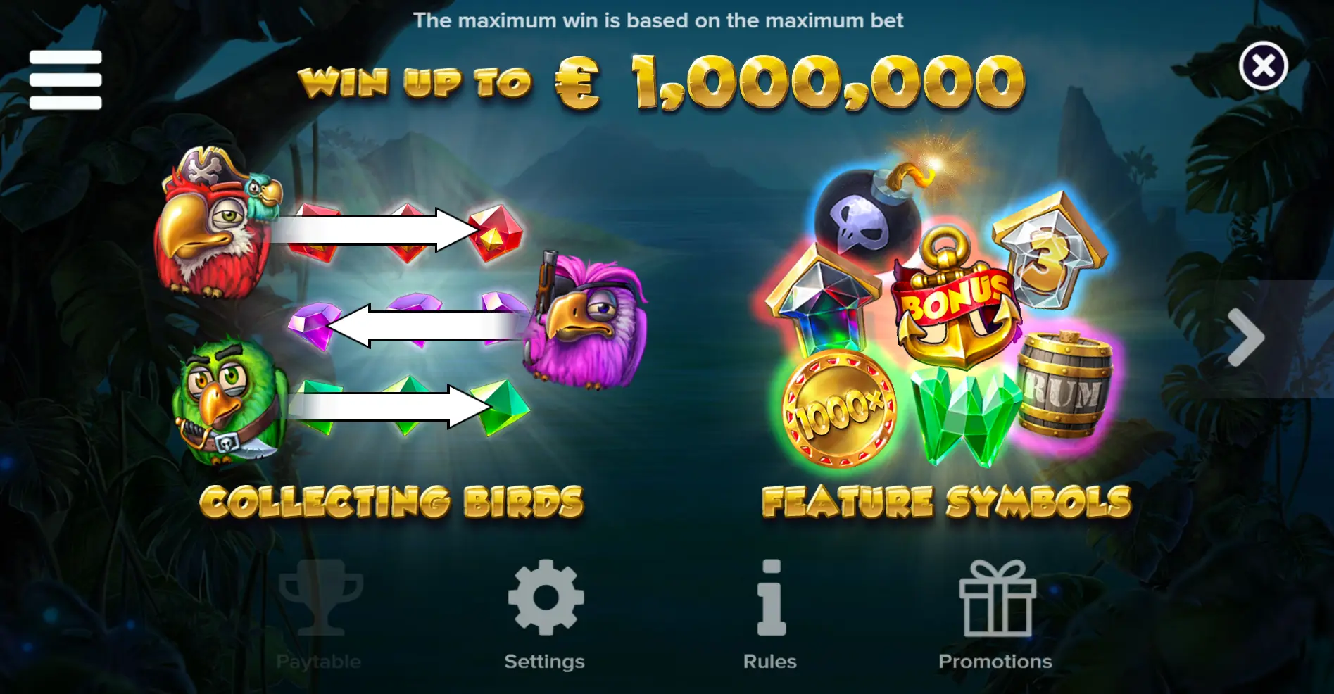 Interfaz de slot Pirots ELK Studios